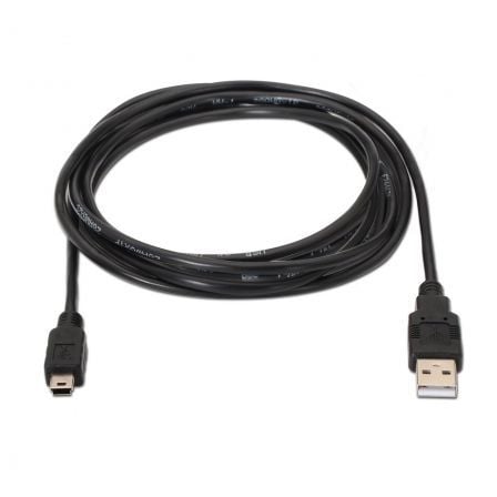 Cable usb 2.0 aisens a101-0026/ usb macho - miniusb macho/ hasta 2.5w/ 60mbps/ 3m/ negro