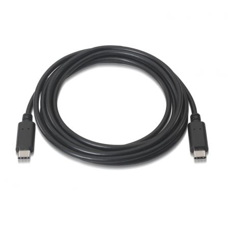 Cable usb 2.0 tipo-c aisens a107-0057/ usb tipo-c macho - usb tipo-c macho/ 480mbps/ 2m/ negro