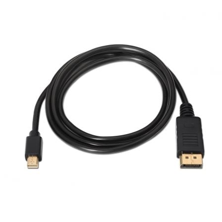 Cable mini displayport 1.2 4k aisens a124-0131/ displayport macho - mini displayport macho/ hasta 5w/ 2300mbps/ 2m/ negro