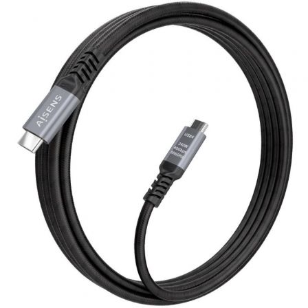 Cable usb 4.0 tipo-c aisens a156-0995/ usb tipo-c macho - usb tipo-c macho/ hasta 240w/ 40gbps/ 1.5m/ negro