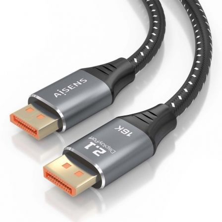 Cable displayport 2.1 16k aisens a158-0901/ displayport macho - displayport macho/ 80gbps/ 1m/ negro