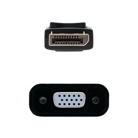 Conversor nanocable 10.16.0602/ displayport macho - vga hembra/ 15cm/ negro
