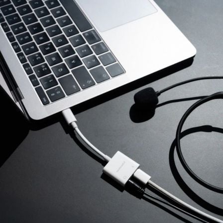 Adaptador audio nanocable 10.24.1206/ usb tipo-c macho - jack 3.5 hembra/ usb tipo-c hembra/ blanco
