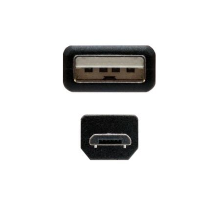 Cable usb 2.0 nanocable 10.01.0500/ usb macho - microusb macho/ 80cm/ negro