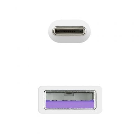 Cable usb 2.0 nanocable 10.01.2102-w/ usb tipo-c macho - usb macho/ 480mbps/ 2m/ blanco