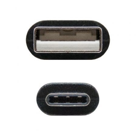 Cable usb 2.0 nanocable 10.01.2103/ usb macho - usb tipo-c macho/ 480mbps/ 3m/ negro