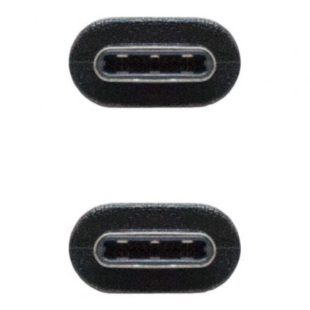 Cable usb 2.0 tipo-c nanocable 10.01.2301/ usb tipo-c macho - usb tipo-c macho/ 480mbps/ 1m/ negro