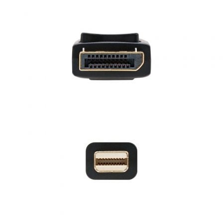 Cable mini displayport 1.2 4k nanocable 10.15.2402/ mini displayport macho - displayport macho/ 2m/ negro