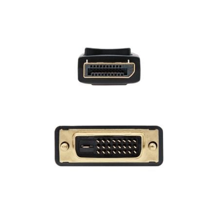 Cable conversor nanocable 10.15.4502/ displayport macho - dvi macho/ 2m/ negro