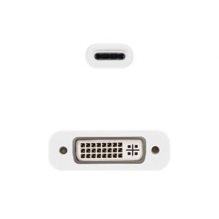 Conversor nanocable 10.16.4103/ usb tipo-c macho - dvi-d (24+1) hembra/ 15cm/ blanco