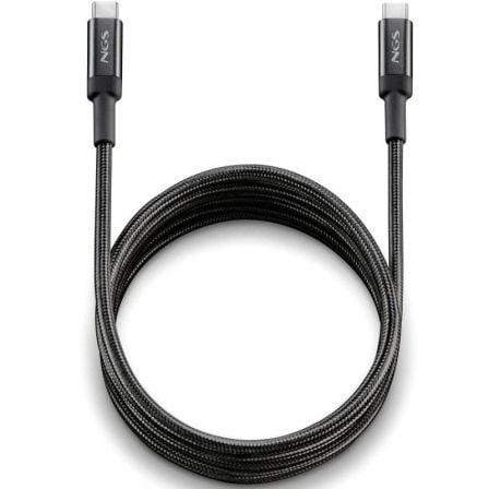 Cable usb 2.0 tipo-c ngs knot/ usb tipo-c macho - usb tipo-c macho/ hasta 100w/ 480mbps/ 3m/ negro