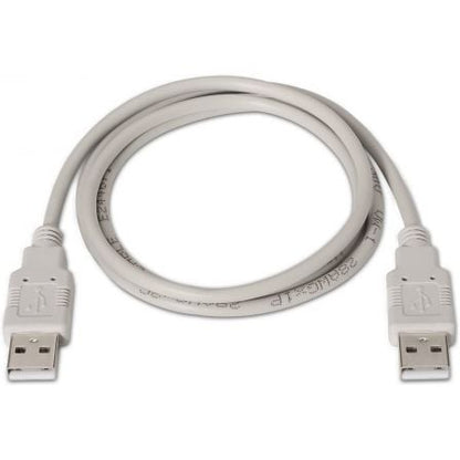 Cable usb 2.0 aisens a101-0022/ usb macho - usb macho/ hasta 2.5w/ 60mbps/ 2m/ beige