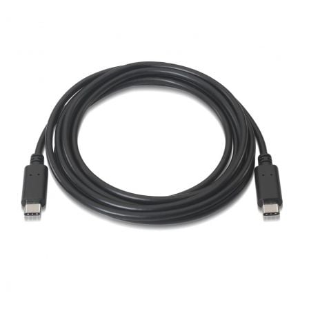Cable usb 2.0 tipo-c aisens a107-0055/ usb tipo-c macho - usb tipo-c macho/ 480mbps/ 50cm/ negro