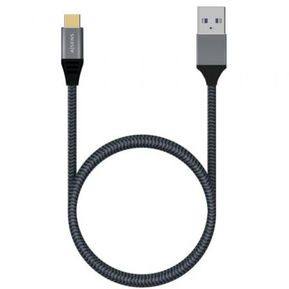 Cable usb 3.1 tipo-c aisens a107-0633/ usb tipo-c macho - usb macho/ hasta 27w/ 1250mbps/ 2m/ gris