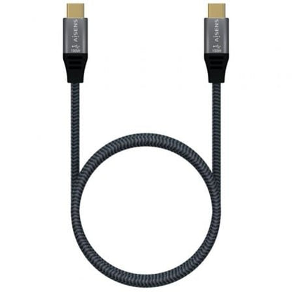 Cable usb 3.2 tipo-c aisens a107-0671 20gbps 100w/ usb tipo-c macho - usb tipo-c macho/ hasta 100w/ 20gbps/ 1m/ gris