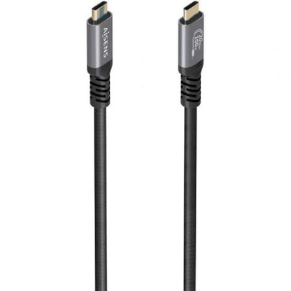Cable usb 3.2 tipo-c aisens a107-0988/ usb tipo-c macho - usb tipo-c macho/ hasta 100w/ 20gbps/ 3m/ negro