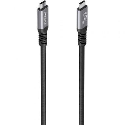 Cable usb 3.2 tipo-c aisens a107-0989/ usb tipo-c macho - usb tipo-c macho/ hasta 100w/ 10gbps/ 4m/ negro
