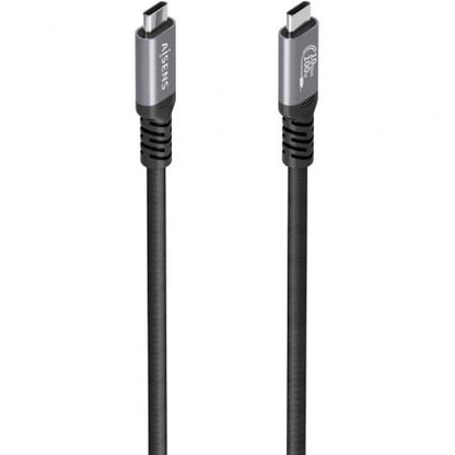 Cable usb 3.2 tipo-c aisens a107-0990/ usb tipo-c macho - usb tipo-c macho/ hasta 100w/ 10gbps/ 5m/ negro