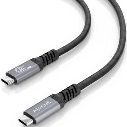 Cable usb 3.2 tipo-c aisens  a107-0992/ usb tipo-c macho - usb tipo-c macho/ hasta 60w/ 5gbps/ 10m/ negro