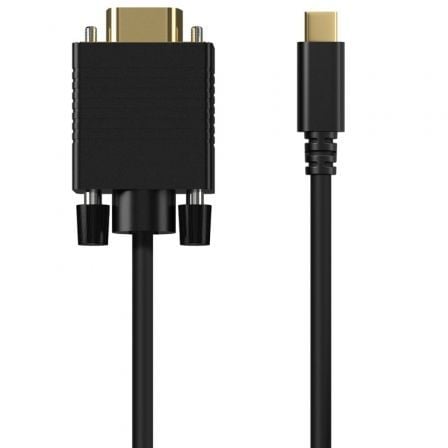 Cable conversor aisens a109-0692/ usb tipo-c macho - vga macho/ hasta 27w/ 1250mbps/ 80cm/ negro