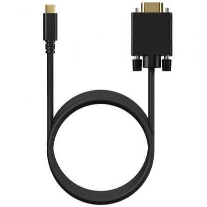 Cable conversor aisens a109-0693/ usb tipo-c macho - vga macho/ hasta 27w/ 1250mbps/ 1.8m/ negro