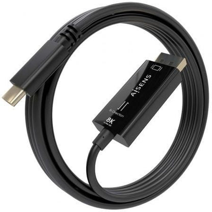 Cable conversor aisens a109-0879/ usb tipo-c macho - displayport macho/ 1.8m/ negro
