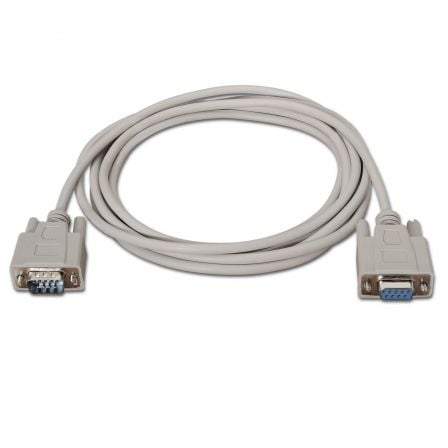 Cable serie rs232 aisens a112-0065/ db9 macho - db9 hembra/ hasta 0.15w/ 1.6mbps/ 1.8m/ beige