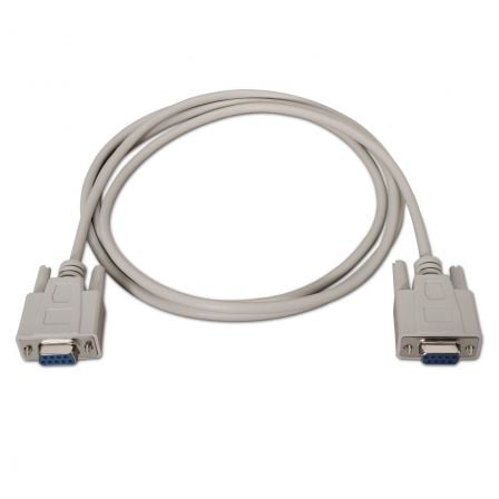 Cable serie null modem aisens a112-0067/ db9 hembra - db9 hembra/ hasta 0.15w/ 1.6mbps/ 1.8m/ beige