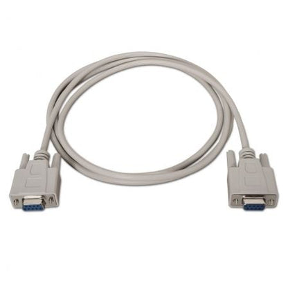 Cable serie null modem aisens a112-0067/ db9 hembra - db9 hembra/ hasta 0.15w/ 1.6mbps/ 1.8m/ beige