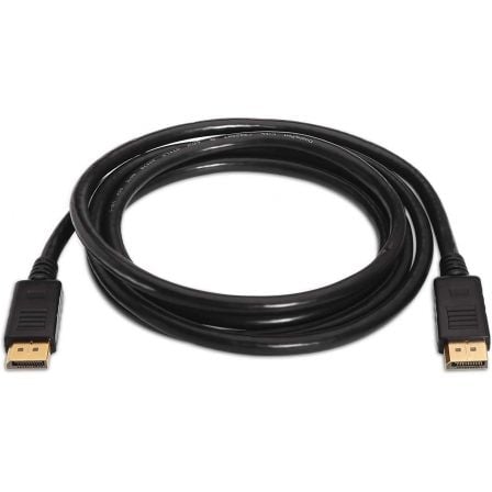 Cable displayport 1.2 4k aisens a124-0129/ displayport macho - displayport macho/ hasta 5w/ 2300mbps/ 2m/ negro
