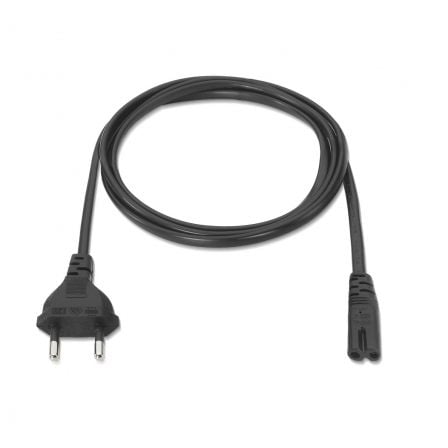 Cable alimentación forma 8 aisens a132-0173/ cee7/16 macho - c7 hembra/ hasta 1500w/ 1.5m/ negro