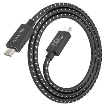 Cable usb 4.0 tipo-c aisens a156-0867/ usb tipo-c macho - usb tipo-c macho/ hasta 240w/ 40gbps/ 1m/ gris