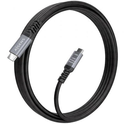 Cable usb 4.0 tipo-c aisens a156-0995/ usb tipo-c macho - usb tipo-c macho/ hasta 240w/ 40gbps/ 1.5m/ negro
