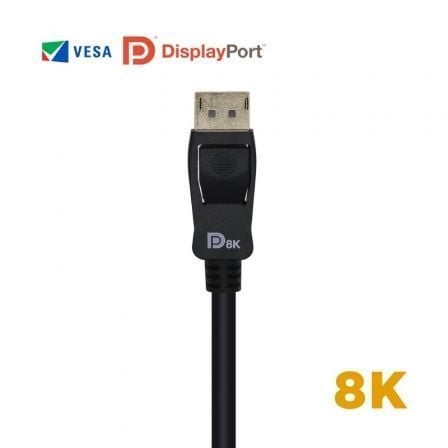 Cable displayport 1.4 8k aisens a149-0430/ displayport macho - displayport macho/ 50cm/ certificado/ negro