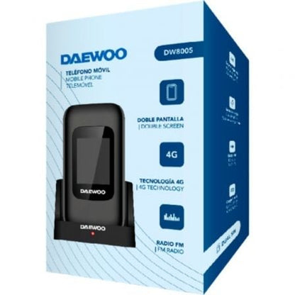 Teléfono Móvil Daewoo DW8005 para Personas Mayores/ 4G/ Negro