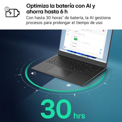 Portátil LG Gram 14Z90T-G.AD8BB Intel Core Ultra 7-255H/ 32GB/ 2TB SSD/ 14"/ Win11