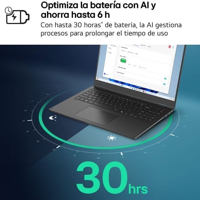 Portátil LG Gram 14ZD90T-G.AX88B Intel Core Ultra 7-255H/ 32GB/ 1TB SSD/ 14"/ Sin Sistema Operativo