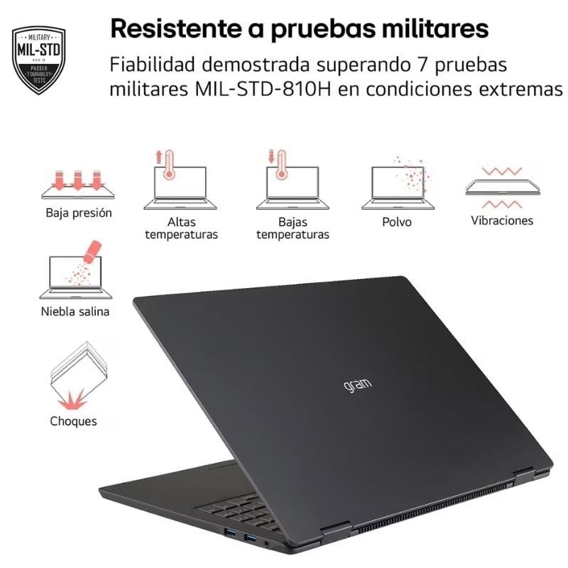 Portátil LG Gram 14ZD90T-G.AX88B Intel Core Ultra 7-255H/ 32GB/ 1TB SSD/ 14"/ Sin Sistema Operativo