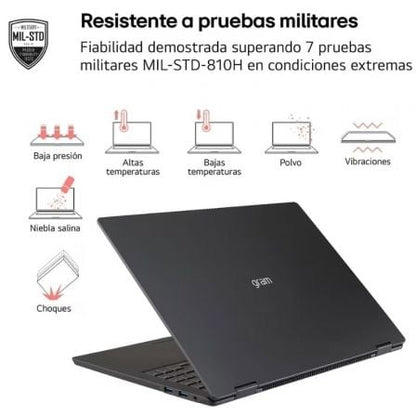 Portátil LG Gram 14ZD90T-G.AX88B Intel Core Ultra 7-255H/ 32GB/ 1TB SSD/ 14"/ Sin Sistema Operativo