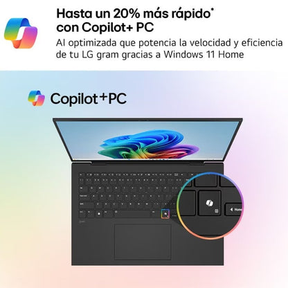 Portátil LG Gram 16UD55U-G.AX55BN Ryzen AI 5 430/ 16GB/ 512GB SSD/ 16"/ Sin Sistema Operativo