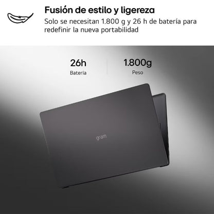 Portátil LG Gram 16UD55U-G.AX55BN Ryzen AI 5 430/ 16GB/ 512GB SSD/ 16"/ Sin Sistema Operativo