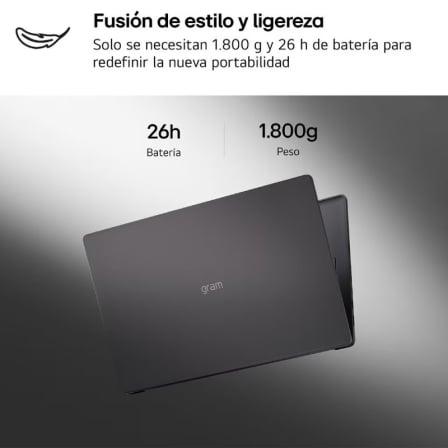 Portátil LG Gram 16UD55U-G.AX55BN Ryzen AI 5 430/ 16GB/ 512GB SSD/ 16"/ Sin Sistema Operativo