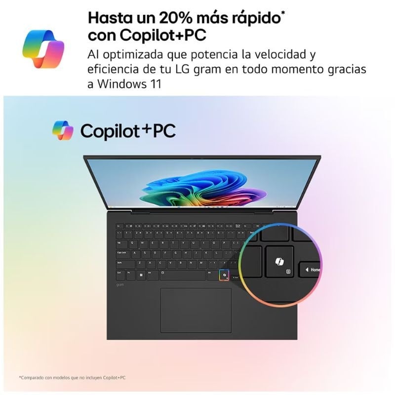 Portátil LG Gram Pro 16Z90TS-G.AU99BN Intel Core Ultra 9-288V/ 32GB/ 1TB SSD/ 16"/ Win11