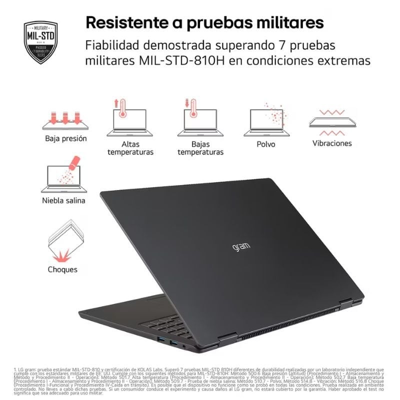 Portátil LG Gram Pro 16Z90TS-G.AU99BN Intel Core Ultra 9-288V/ 32GB/ 1TB SSD/ 16"/ Win11