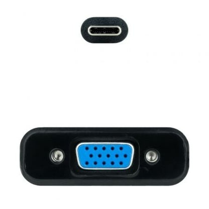 Cable conversor nanocable 10.16.4101-bk/ usb tipo-c macho - vga hembra/ 10cm/ negro