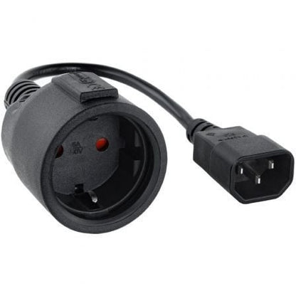 Adaptador alimentación nanocable 10.22.0902/ c14 macho - cee7 hembra/ 50cm/ negro