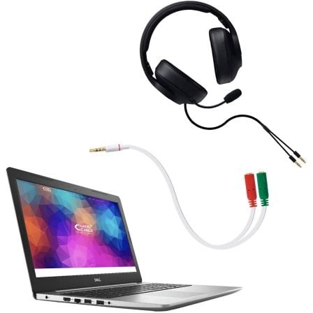 Cable estéreo nanocable 10.24.1201/ jack 3.5 macho - 2x jack 3.5 hembra/ 20cm/ blanco