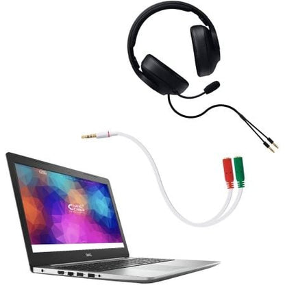 Cable estéreo nanocable 10.24.1201/ jack 3.5 macho - 2x jack 3.5 hembra/ 20cm/ blanco