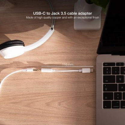 Conversor usb tipo-c nanocable 10.24.1205-w/ usb tipo-c macho - jack 3.5 hembra