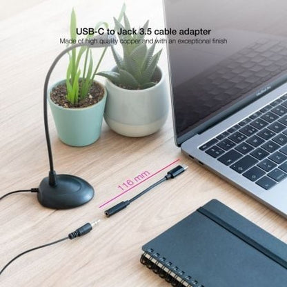 Conversor usb tipo-c nanocable 10.24.1205/ usb tipo-c macho - jack 3.5 hembra